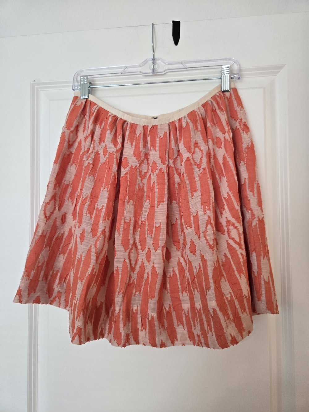 J. Crew Coral and Blush Printed Skater Skirt
